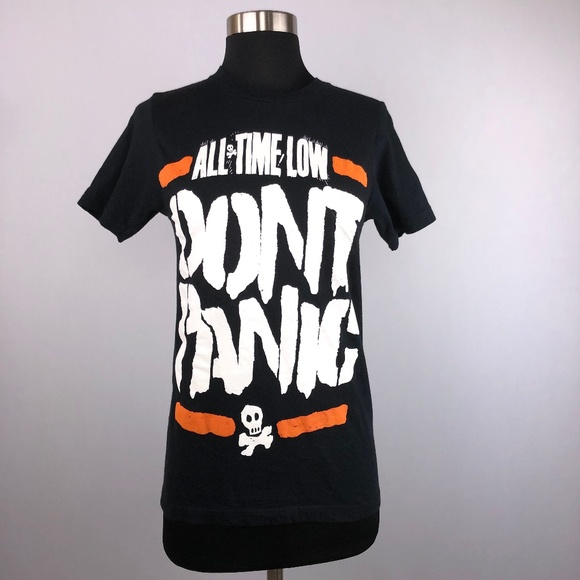 All Time Low Dont Panic Womens XS Graphic T Shirt - Picture 1 of 4